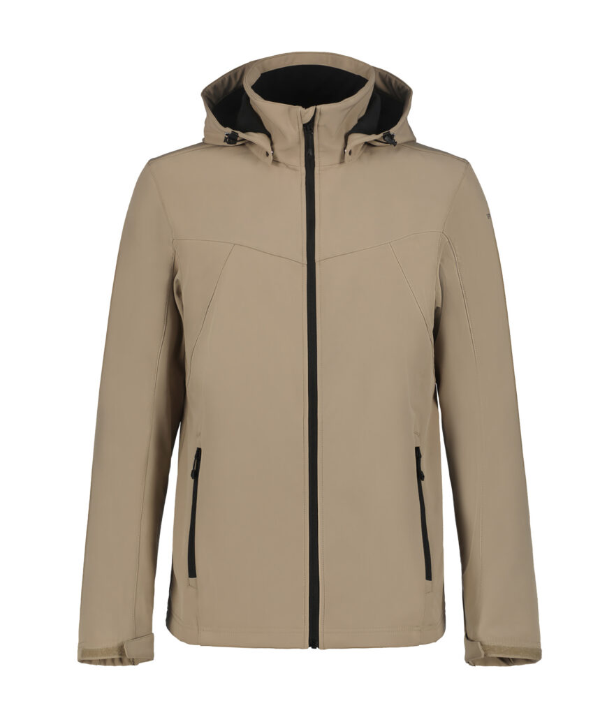 Icepeak Brimfield 257970682I061 grijze heren outdoor softshell jas met capuchon