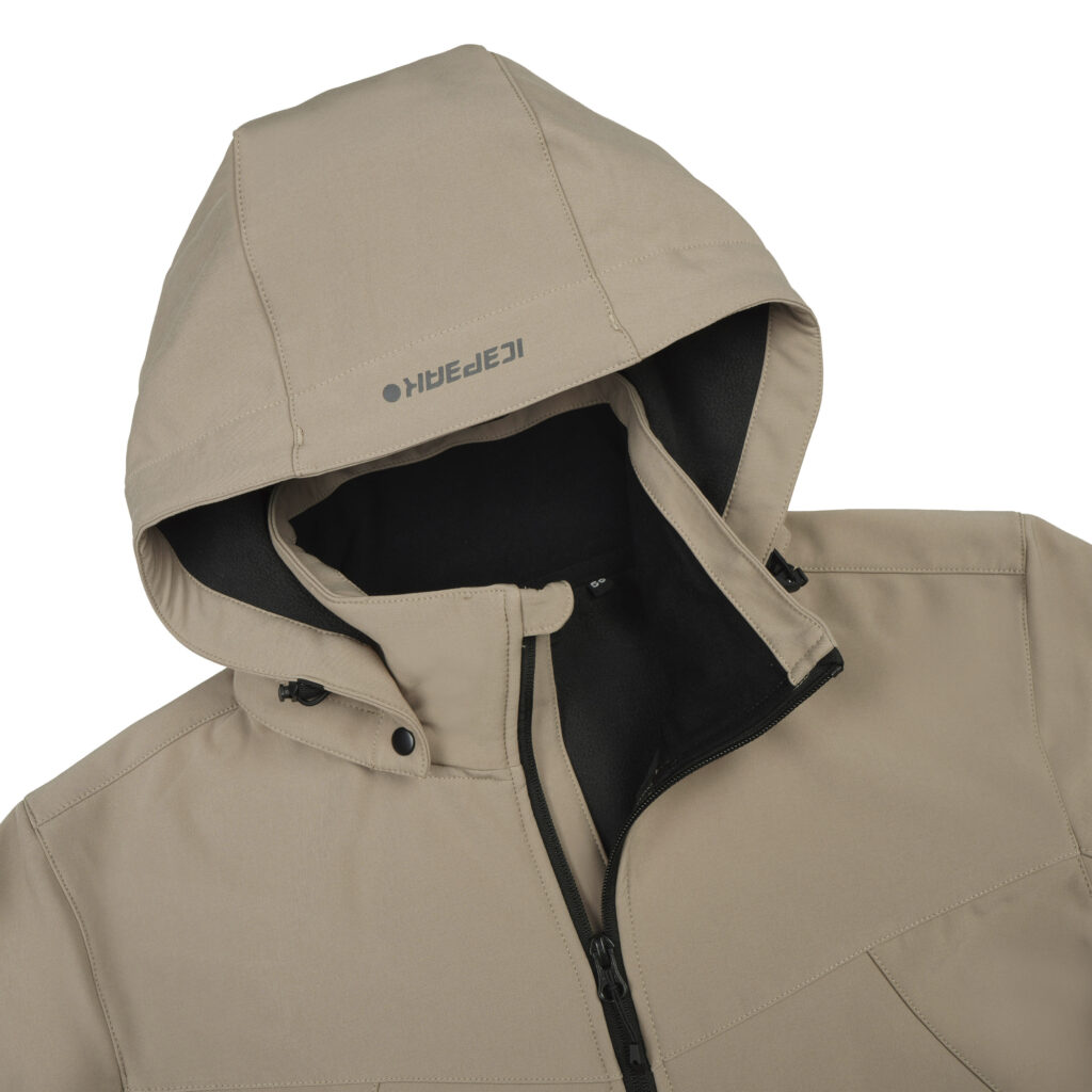 Icepeak Brimfield 257970682I061 grijze heren outdoor softshell jas met capuchon