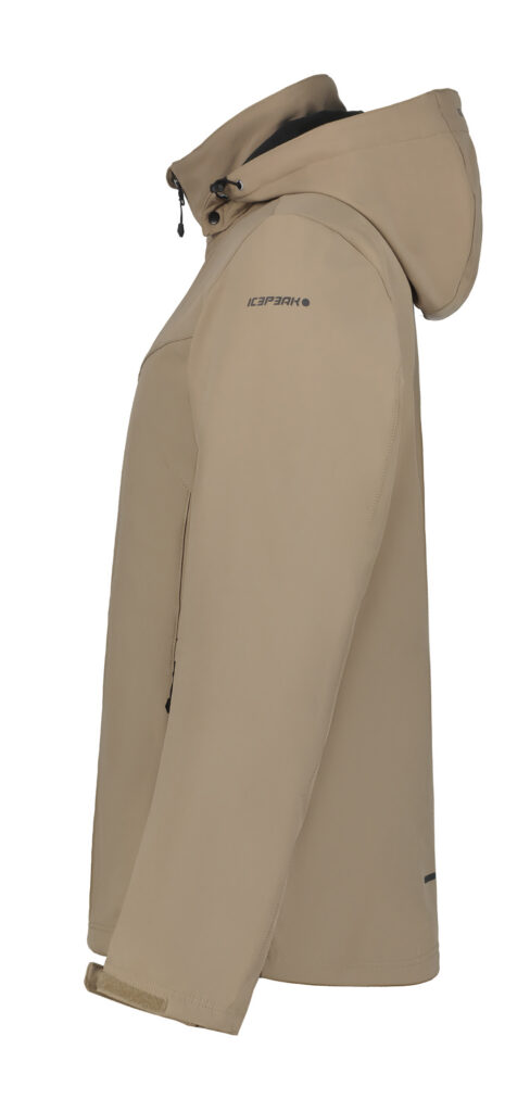 Icepeak Brimfield 257970682I061 grijze heren outdoor softshell jas met capuchon