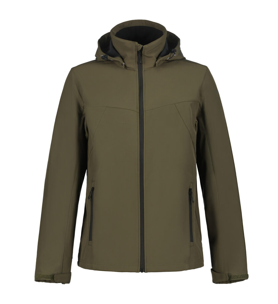 Icepeak Brimfield 257970682I574 groene heren outdoor softshell jas met capuchon