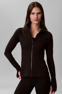Calvin Klein LVGWS6J426 UB1 Soft Sport Full Zip zwart dames vest met doorlopende ritssluiting