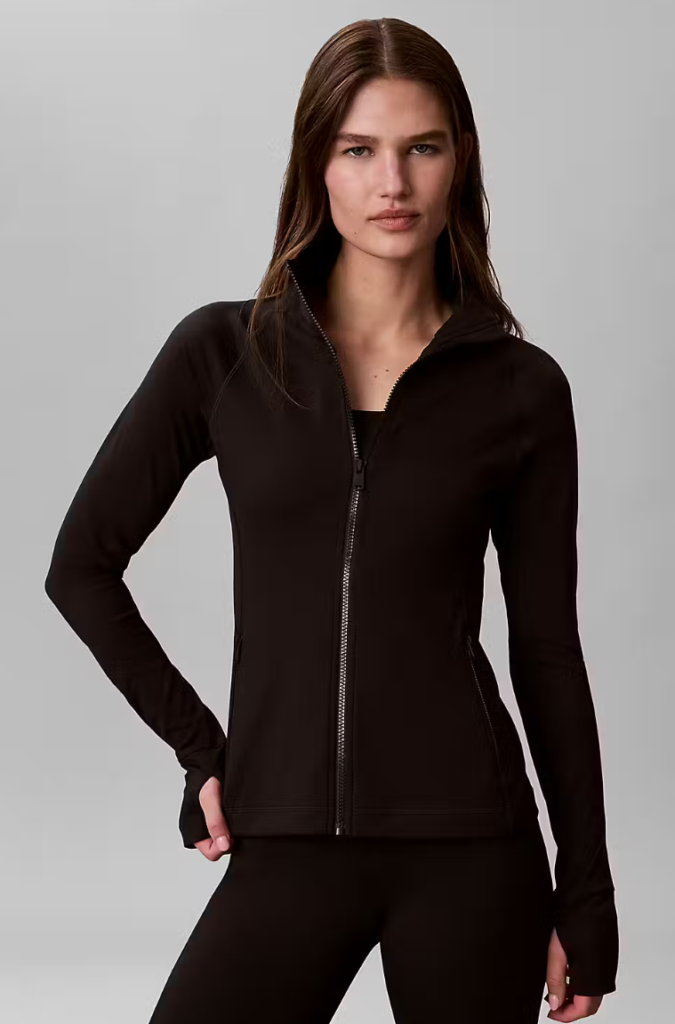 Calvin Klein LVGWS6J426 UB1 Soft Sport Full Zip zwart dames vest met doorlopende ritssluiting