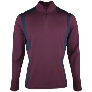 J.Lindeberg GMJS16157 E286 Finn Quarter Zip Mid Layer bordeauxrode heren pullover Winetasting