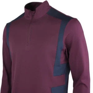 J.Lindeberg GMJS16157 E286 Finn Quarter Zip Mid Layer bordeauxrode heren pullover Winetasting