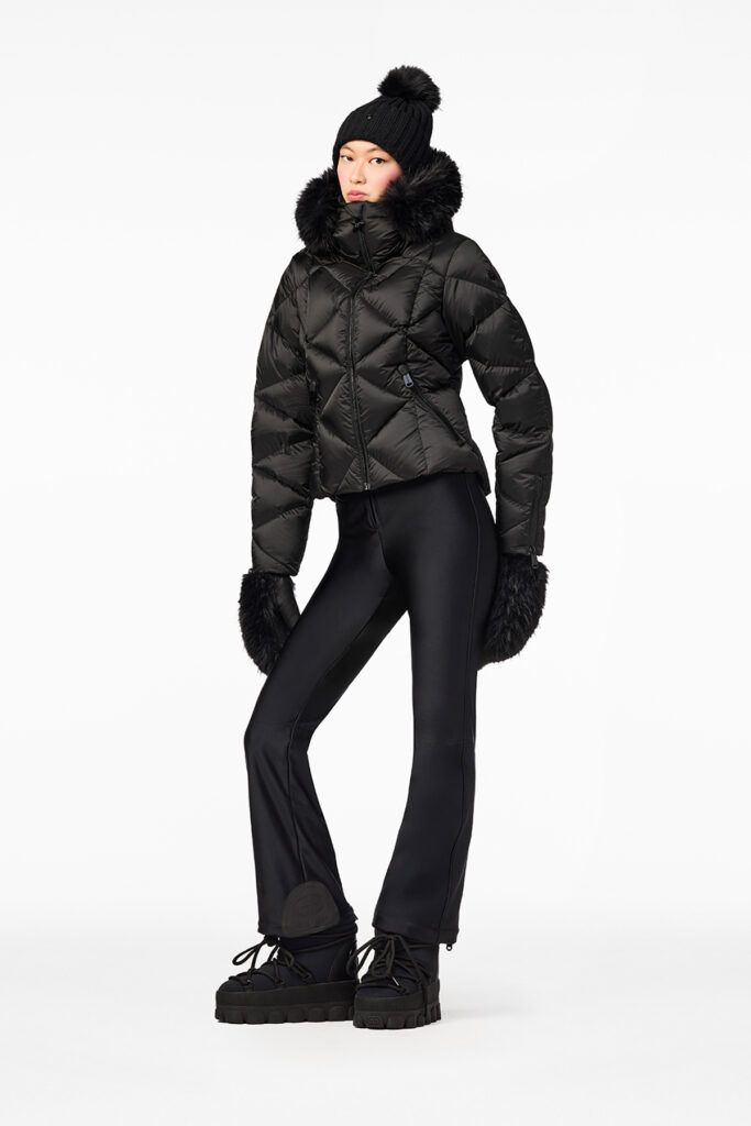Goldbergh Harumi Faux Ski Jacket GB00312264-9000 Black gewatteerd donsjack met afneembare kraag van imitatiebont