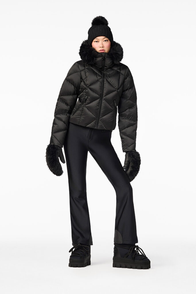 Goldbergh Harumi Faux Ski Jacket GB00312264-9000 Black gewatteerd donsjack met afneembare kraag van imitatiebont