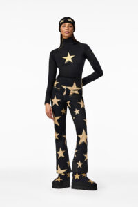 Goldbergh Bright Star Ski-Pully GB300-26-264-9000 Black zwarte dames ski pully met diagonale rits en sterrenprint