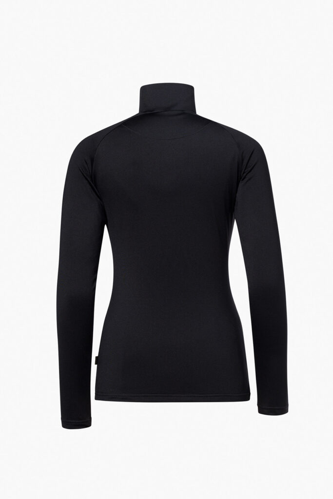 Goldbergh Bright Star Ski-Pully GB300-26-264-9000 Black zwarte dames ski pully met diagonale rits en sterrenprint