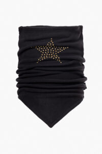 Goldbergh Fleece Star Nekwarmer GB303-01-264-9000 Black zwarte dames fleece col met sterrenprint van studs