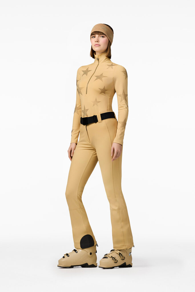 Goldbergh Yura Ski-Trui YURAGB310-21-264-7485 Lark beige dames ski pully met fonkelende strass sterren