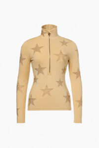Goldbergh Yura Ski-Trui YURAGB310-21-264-7485 Lark beige dames ski pully met fonkelende strass sterren