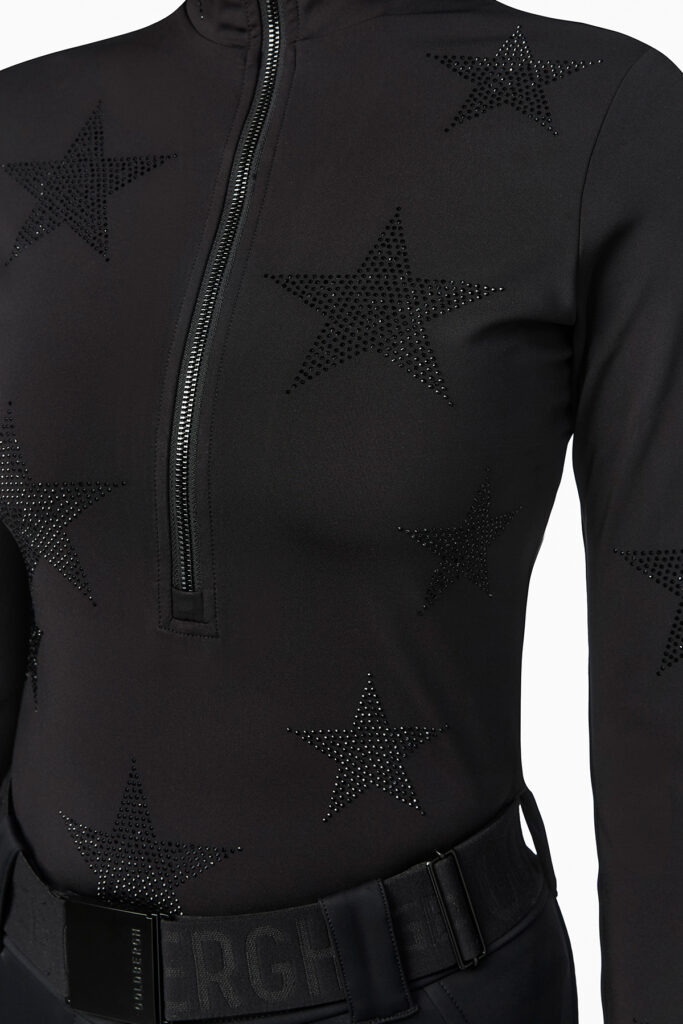 Goldbergh Yura Ski-Trui YURAGB310-21-264-9000 Black zwarte dames ski pully met fonkelende strass sterren