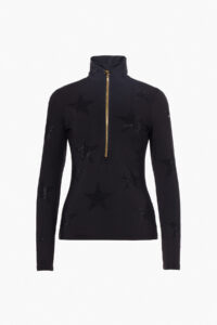 Goldbergh Yura Ski-Trui YURAGB310-21-264-9000 Black zwarte dames ski pully met fonkelende strass sterren
