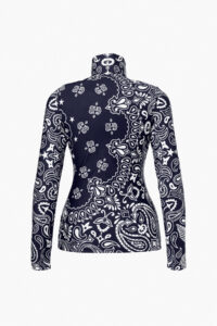Goldbergh Bandana Ski-Pully GB323-20-264-0049 Bandana Paisley Blue blauwe dames ski pully met bandana print