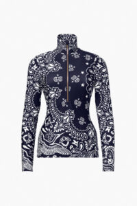 Goldbergh Bandana Ski-Pully GB323-20-264-0049 Bandana Paisley Blue blauwe dames ski pully met bandana print