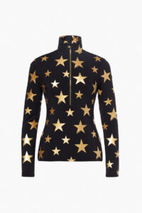 Goldbergh GB325.20.264 9001 Hikari Ski Pully zwarte dames skipully met gouden details en halvelange rits