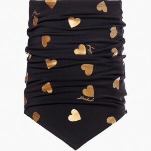 Goldbergh GB326.01.264 9001 Kouki Neckwarmer zwarte dames nekwarmer met gouden accenten