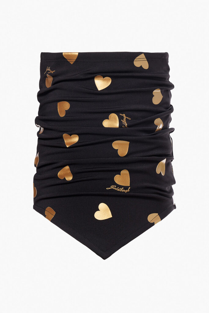 Goldbergh GB326.01.264 9001 Kouki Neckwarmer zwarte dames nekwarmer met gouden accenten