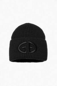 Goldbergh Valerie Beanie GB600.03.263 Black zwarte dames muts met pompon en merkembleem