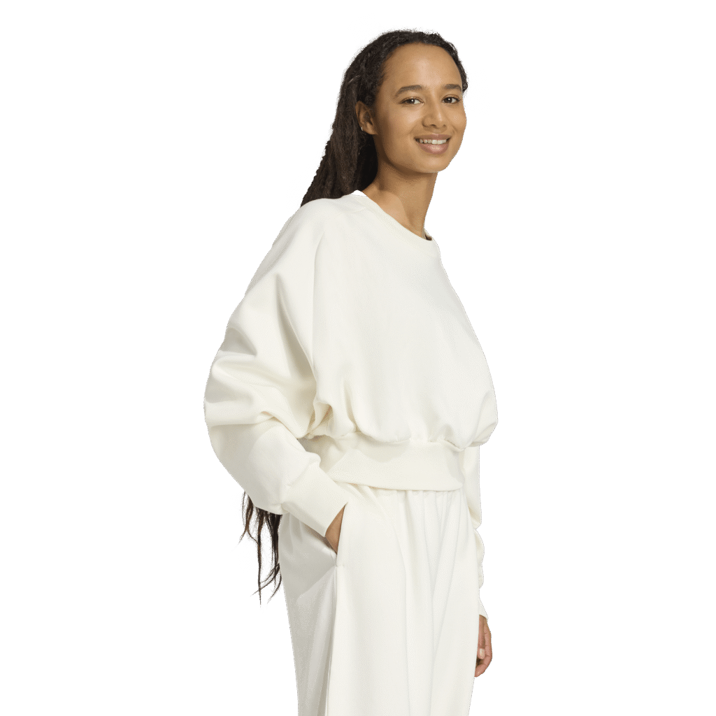 adidas ALL SZN Crew Sweatshirt JV9893 off white dames trui met relaxed fit