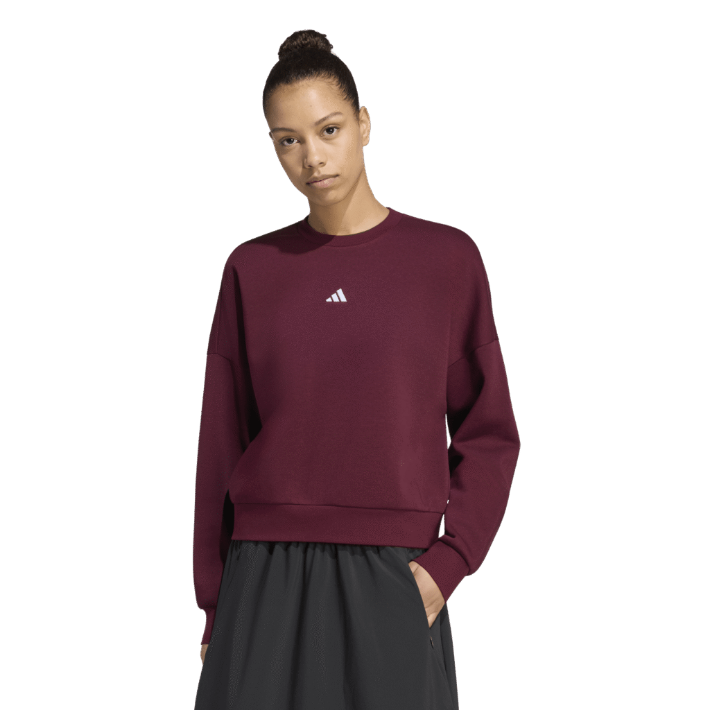 adidas W SL FC SWT KF8421 zachte dames fleece sweater met geborduurd logo