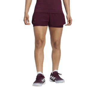 adidas Match 2-in-1 Short KH3608 bordeauxrood dames tennisshort met geïntegreerde binnenshort