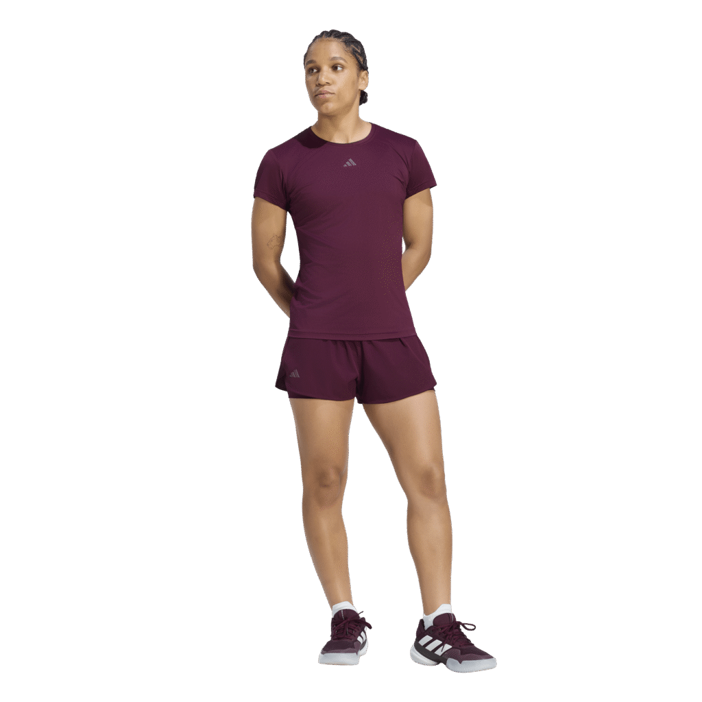 adidas Match 2-in-1 Short KH3608 bordeauxrood dames tennisshort met geïntegreerde binnenshort