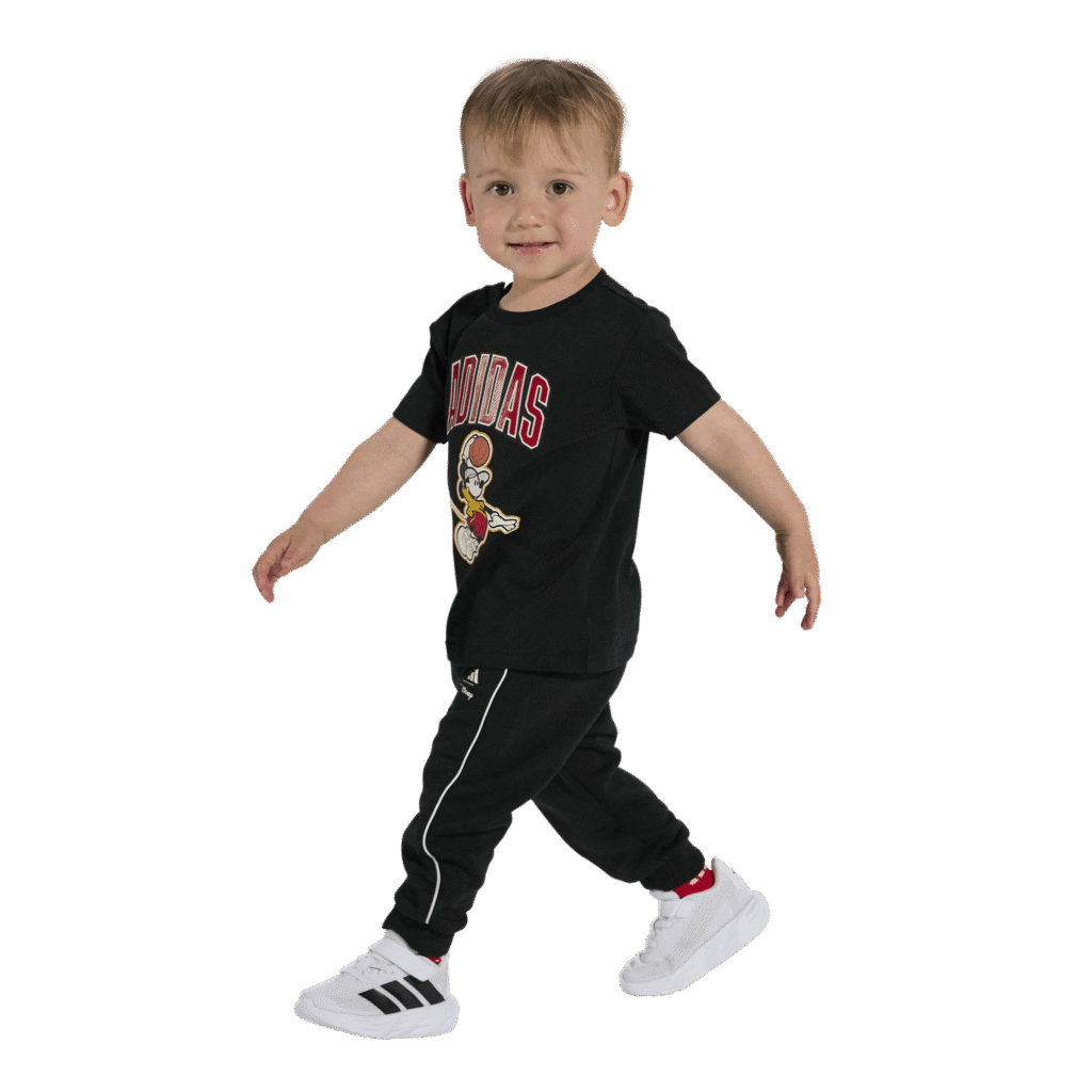 adidas KI1680 Galaxy 7 EL I zwarte baby- en peuterschoenen met elastische veters en klittenband Black White