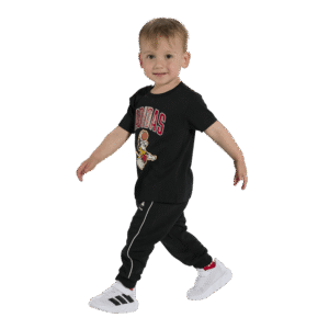 adidas KI1680 Galaxy 7 EL I zwarte baby- en peuterschoenen met elastische veters en klittenband Black White