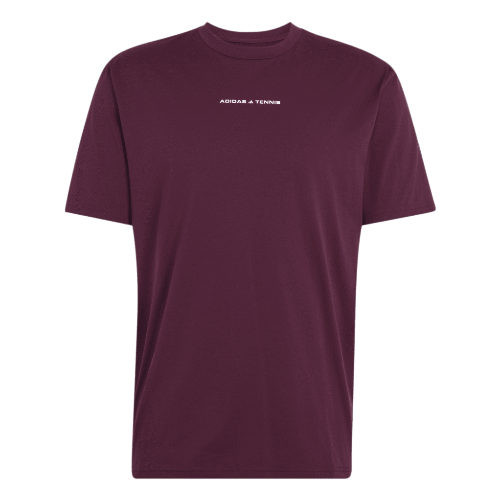 adidas Tennis Tee KQ8022 bordeauxrood heren tennisshirt met ademend vermogen