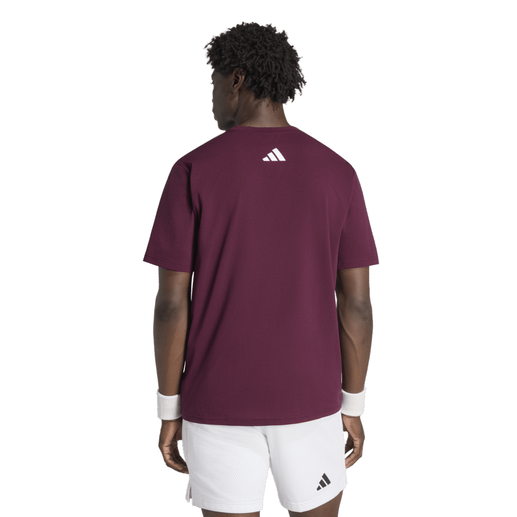 adidas Tennis Tee KQ8022 bordeauxrood heren tennisshirt met ademend vermogen