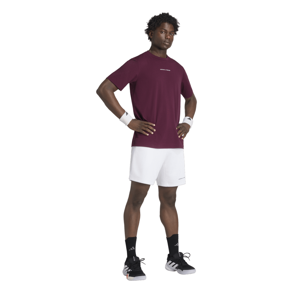 adidas Tennis Tee KQ8022 bordeauxrood heren tennisshirt met ademend vermogen