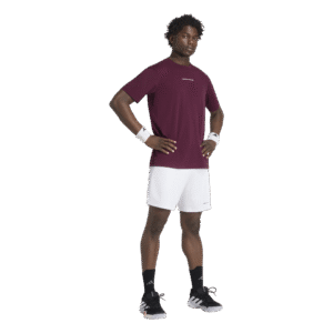 adidas Tennis Tee KQ8022 bordeauxrood heren tennisshirt met ademend vermogen