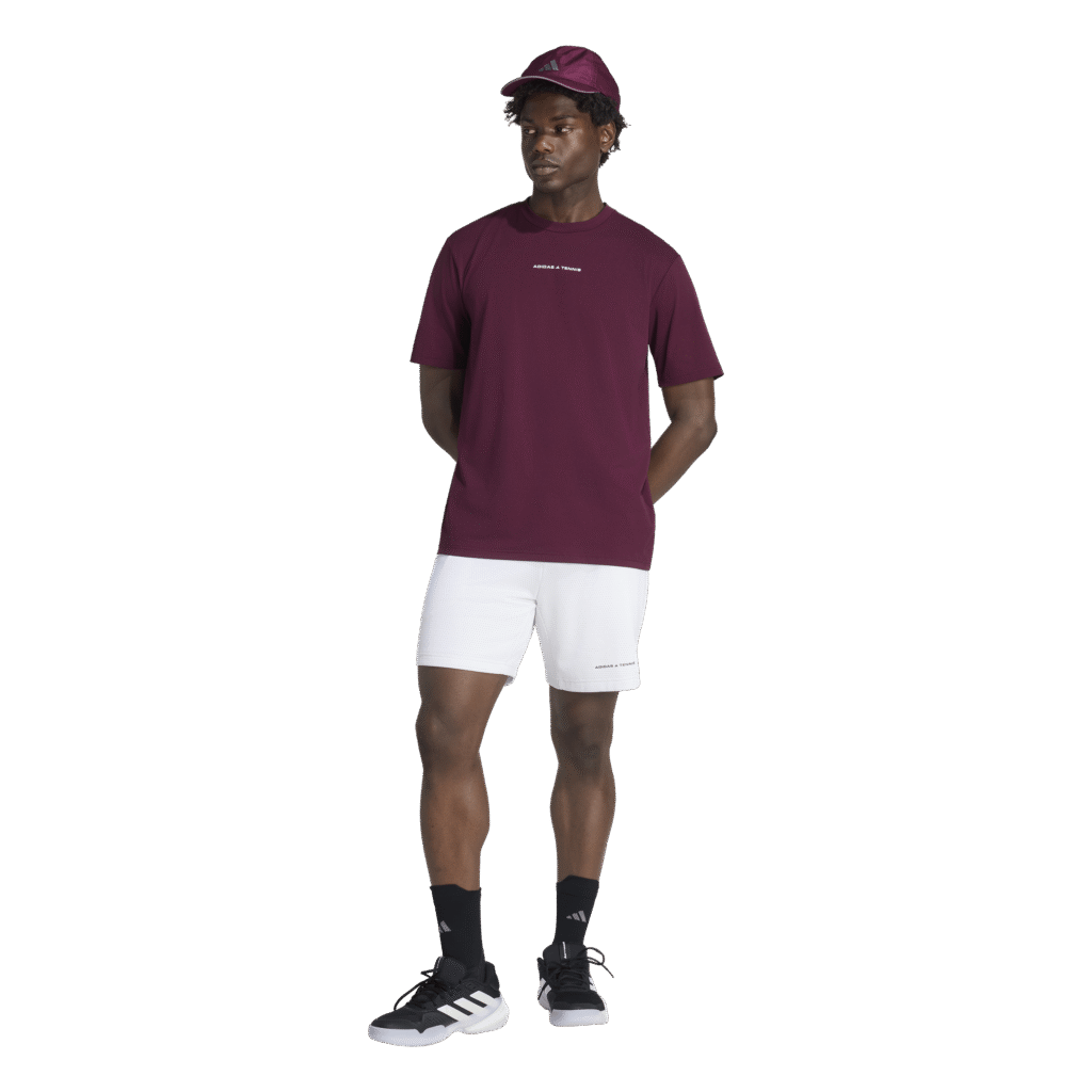 adidas Tennis Tee KQ8022 bordeauxrood heren tennisshirt met ademend vermogen