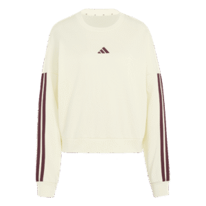 Adidas W 3s ft swt KR1026 ivory/maroon dames sweater met 3-Stripes