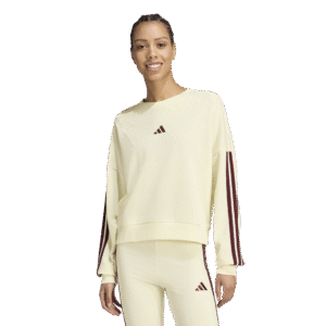 Adidas W 3s ft swt KR1026 ivory/maroon dames sweater met 3-Stripes