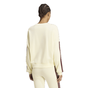 Adidas W 3s ft swt KR1026 ivory/maroon dames sweater met 3-Stripes