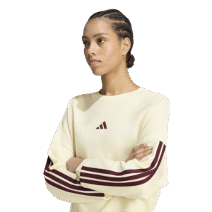 Adidas W 3s ft swt KR1026 ivory/maroon dames sweater met 3-Stripes