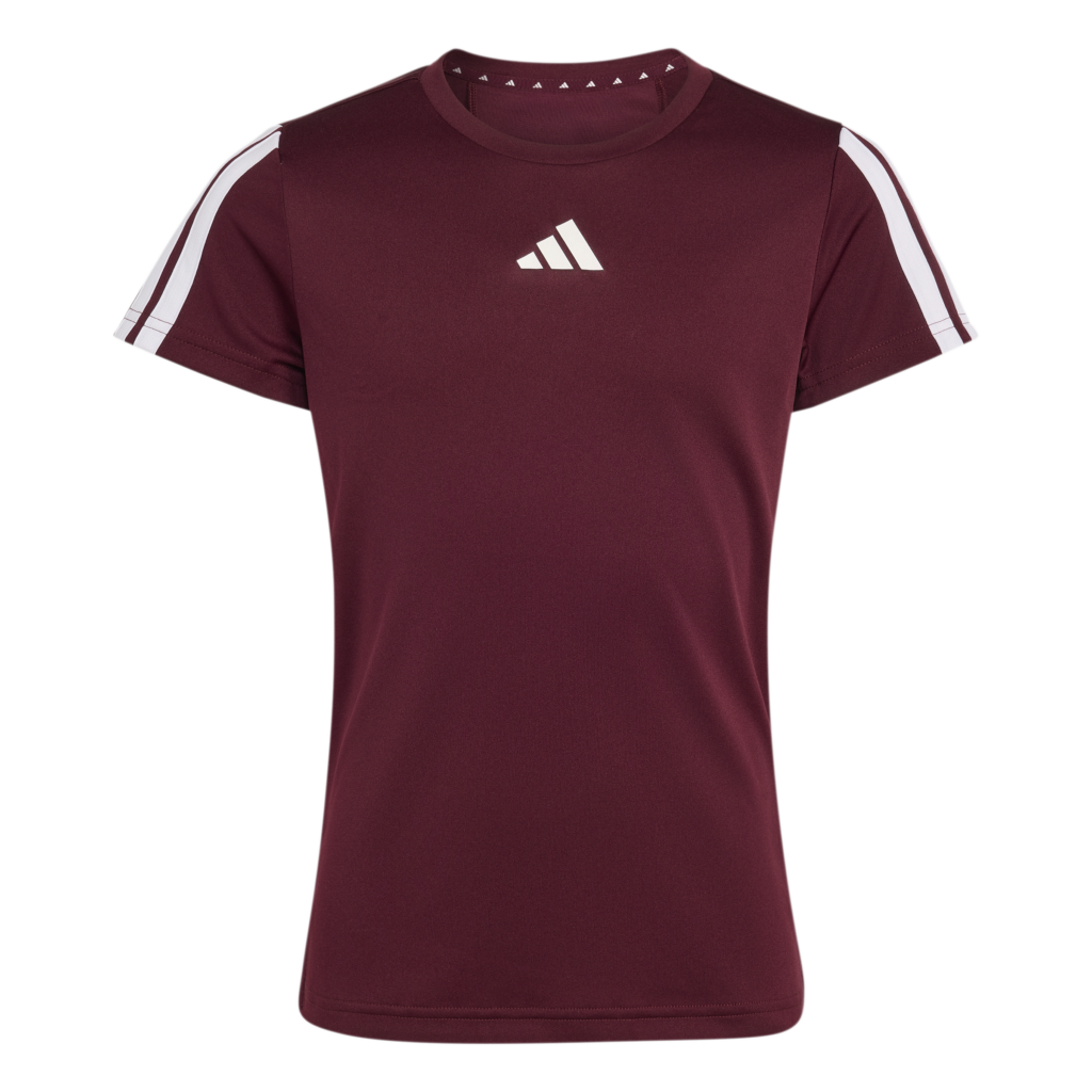 Adidas jg-tr-es 3s tee kr4251 maroon/white bordeauxrood meisjes sportshirt