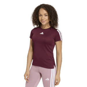 Adidas jg-tr-es 3s tee kr4251 maroon/white bordeauxrood meisjes sportshirt