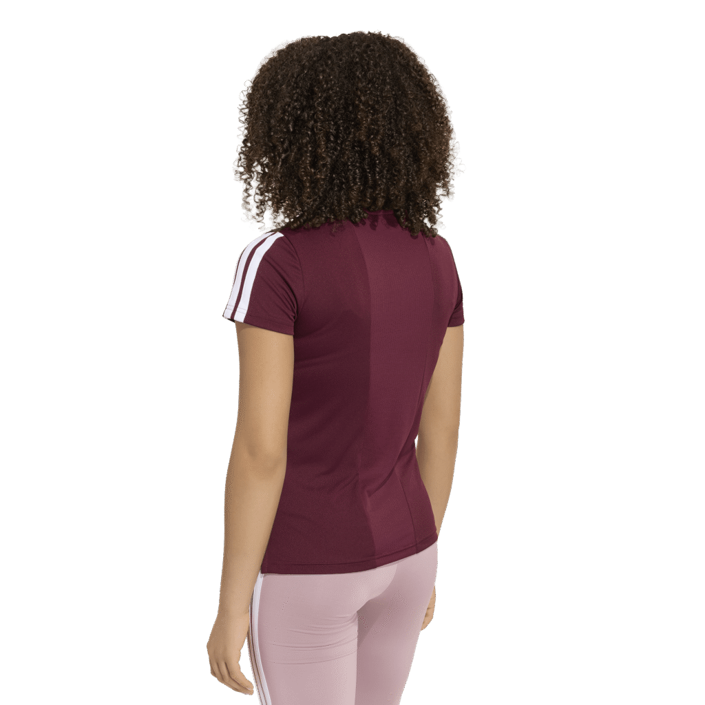 Adidas jg-tr-es 3s tee kr4251 maroon/white bordeauxrood meisjes sportshirt