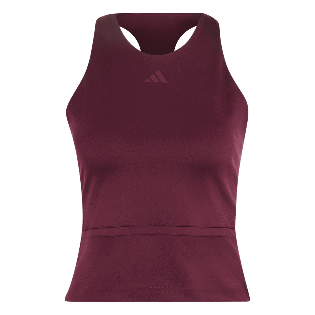 adidas Y-Tank Midi KS3201 bordeauxrode dames sporttop met Y-rugconstructie