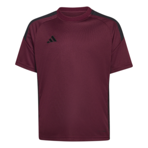 adidas Tiro Essential Jersey KS5881 donkerrood jongens voetbalshirt met zwarte accenten