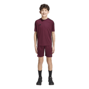 adidas Tiro Essential Jersey KS5881 donkerrood jongens voetbalshirt met zwarte accenten