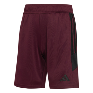 adidas Tiro Essential Shorts KS5951 donkerrode jongens voetbalbroek met zwarte strepen