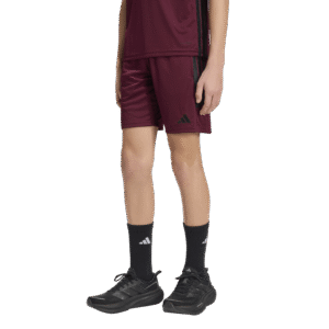 adidas Tiro Essential Shorts KS5951 donkerrode jongens voetbalbroek met zwarte strepen