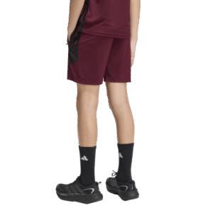 adidas Tiro Essential Shorts KS5951 donkerrode jongens voetbalbroek met zwarte strepen