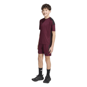 adidas Tiro Essential Shorts KS5951 donkerrode jongens voetbalbroek met zwarte strepen