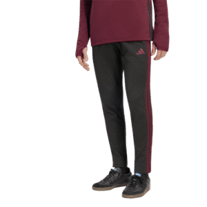 adidas Tiro Essential Winter Pants KS8373 zwarte heren trainingsbroek met bordeauxrode details en enkelritsen