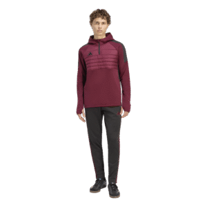 adidas Tiro Essential Winter Pants KS8373 zwarte heren trainingsbroek met bordeauxrode details en enkelritsen